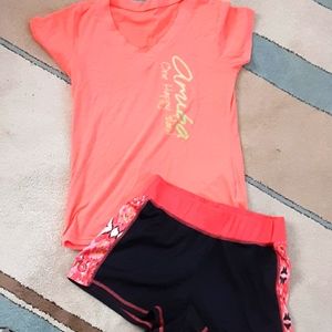 Top and shorts